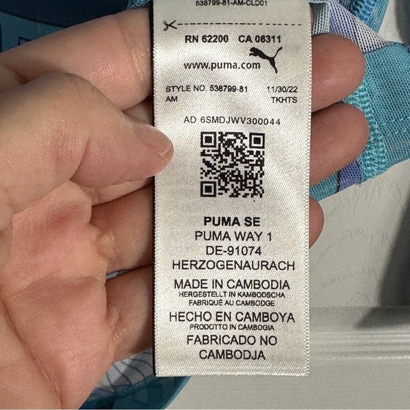 Puma x Palomo tight longsleeve mesh shirt, rubber label at hem, mock neck, sz. S - Picture 7 of 11